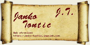 Janko Tontić vizit kartica